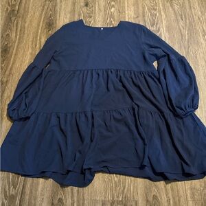 Elegant Navy Blue Women's Top